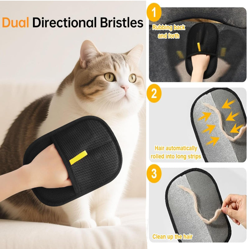 Pet Hair Removal Glove for Cats & Dogs, 2025 New Upgrade Efficient Grooming Gloves for Pet Hair, Reusable Pet Hair Remover Tool for Clothing, Couch, Carpet, Car Seat - PawsPlanet Australia