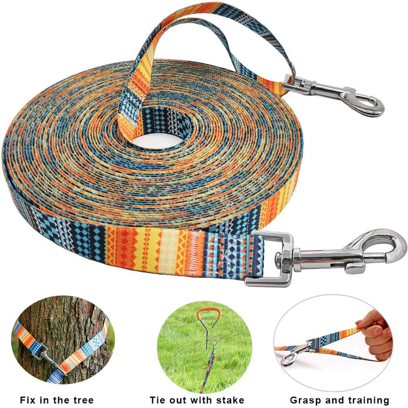 BTINESFUL Printing Nylon Dog/Puppy Obedience Recall Agility Training Lead-12ft, 30ft Long Dog Leash 12 Feet orange - PawsPlanet Australia