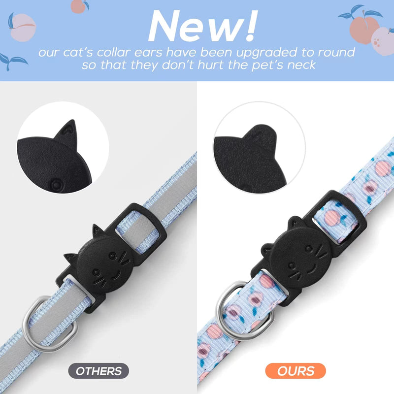7 Pack Breakaway Cat Collars with Bells & Fruit Pendants,Safety Kitten Collar,Adjustable,Ideal for Girl Cats Boy Male Cats Pet Supplies,Accessories,Gifts - PawsPlanet Australia