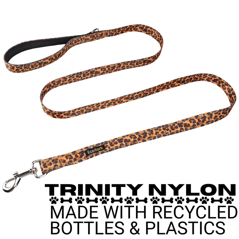 EcoBark Dog Leash - Soft & Reflective Comfort Leash with Padded Handle - Safe, Strong. & Durable for Small, Medium or Large Dogs (Cheetah) 6 ft x 1 in - Standard Width Cheetah - PawsPlanet Australia