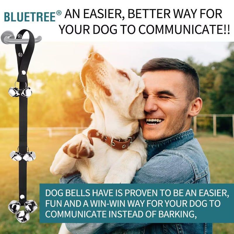 BLUETREE Dog Doorbells Premium Quality Training Potty Great Dog Bells Adjustable Door Bell Dog Bells for Potty Training Your Puppy The Easy Way - 7 Extra Large Loud 1.4 DoorBells 01Black(one pack) - PawsPlanet Australia