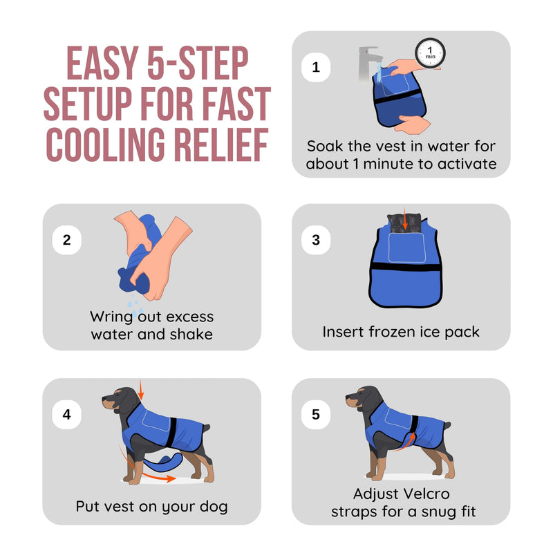 Dog Cooling Vest with Ice Pack – 2-Layer Evaporative Cooling Jacket with High Collar, UV Protection & Size-Matched Ice Pack – Cooling Vest for Dogs for Hot Weather (Blue Aqua, Small) Blue Aqua - PawsPlanet Australia