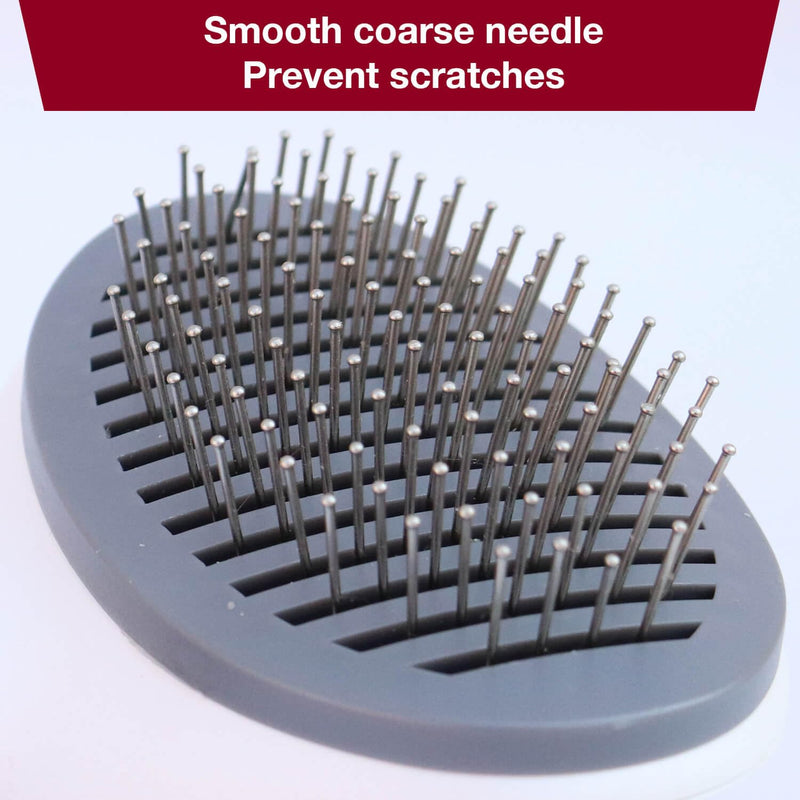 Self Cleaning Slicker Brush with massage particles, suitable for cats, dogs with long and short fur, Gray - PawsPlanet Australia