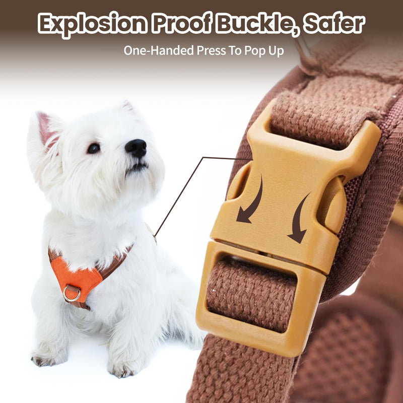 No-Pull No-Choke Dog Harness and Leash Set - Adjustable Soft Padded Vest, Lightweight Retro Design for Small Medium Dogs and Puppies, Easy Control and Comfortable Walk (Green, M) Green M(Chest 19.7"-25.2") - PawsPlanet Australia
