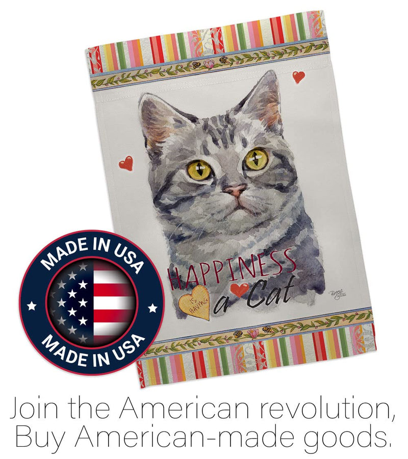 Breeze Decor Red American Short Hair Happiness House Flag-Pack Cat Kitten Meow Spoiled Paw Fur Pet Nature Farm Animal Creature Applique Banner Small Garden Yard Gift Double-Sided, Made in USA - PawsPlanet Australia