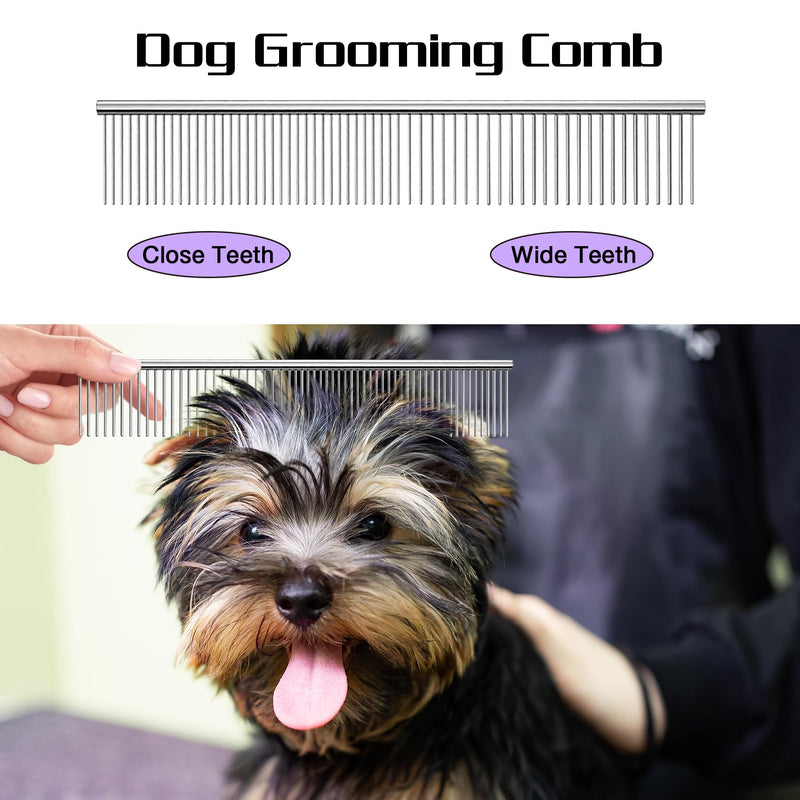 Professional Dog Scissors with Safety Round Tips, 5 in 1 Dog Scissors Kit, 4CR Stainless Steel Pet Grooming Shears, Sharp and Durable, Blue Purple 5 in 1 - PawsPlanet Australia