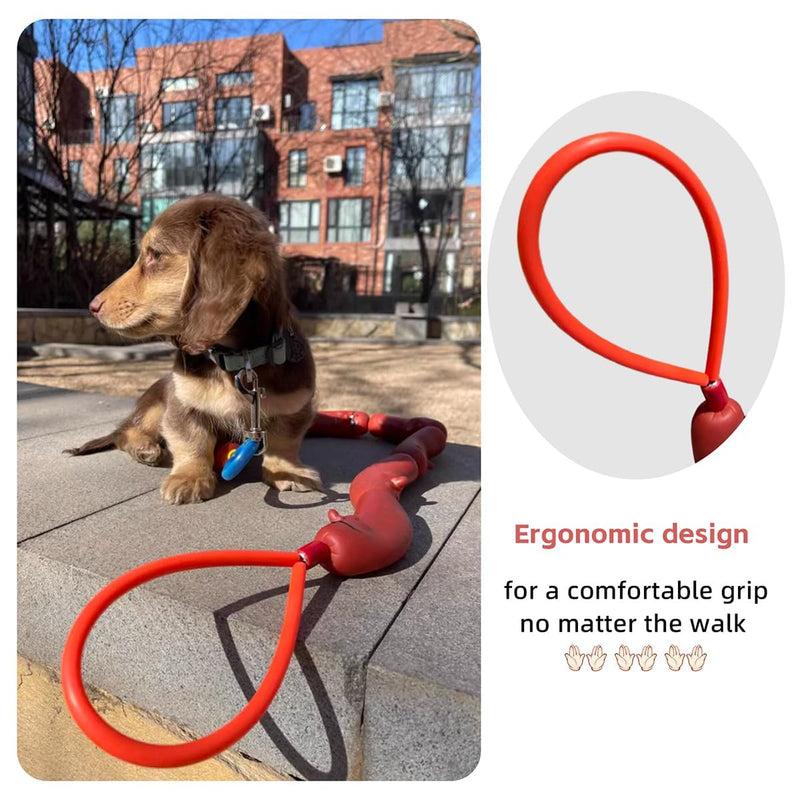 MANON ROSA Sausage Leash Hot Dog Walking Gear - Durable Rubber Wiener Hotdog Leash - Playful Pet Chew Toy for Small Dogs & Puppies, Cats & Outdoor Fun - PawsPlanet Australia