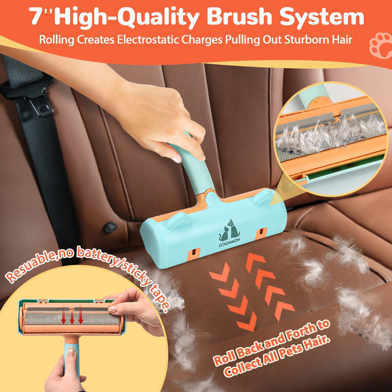 5 PCS Pet Hair Removal Tool, Roller Dog Hair Removers for Couch, Retractable Pet Hair Carpet Scraper Rack, Reusable Cat Hair Remover for Bed, Rugs, Stairs, Furniture - PawsPlanet Australia