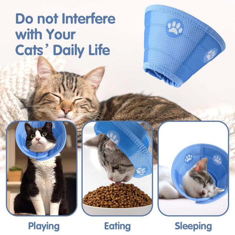 Soft Cat E Collar，Cat Recovery Collar，Adjustable Cat Cone Collar Elizabethan Collar Does Not Block Vision - PawsPlanet Australia