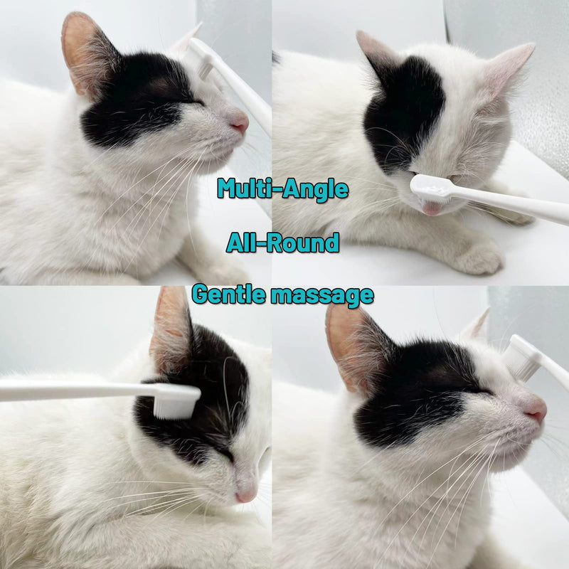 Emmeliestella Cat Head Brush, Cat acne Cleaner, Silicone bristles, not hurt the facial skin, Gently remove cat eye discharge & jaw black spots, Easy to handle & clean & remove hair, 2PCS - PawsPlanet Australia