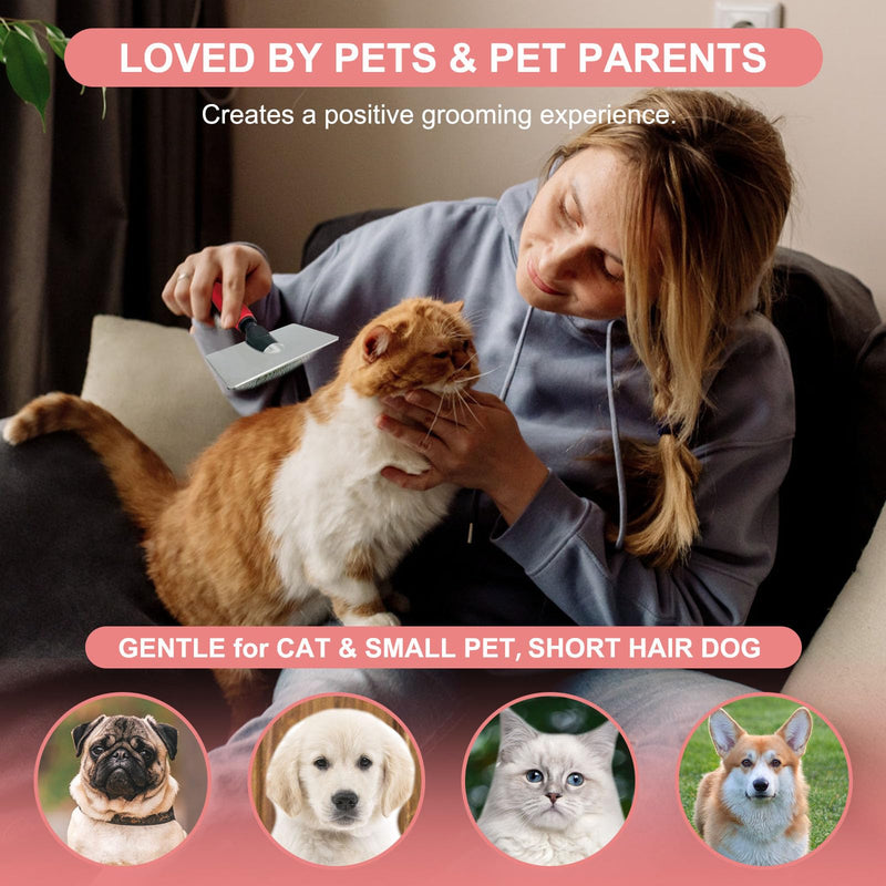 Gentle Slicker Brush for Dogs & Cats with Sensitive Skin, Protective Round Tips for Pain-Free Grooming, Removes Mats & Loose Undercoat, Ideal for Labradoodles & Short to Medium Haired Dogs - PawsPlanet Australia