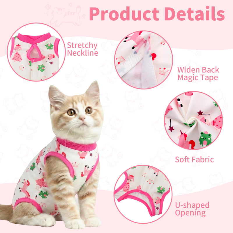 2 PCS Cat Recovery Suit Cat Onesie for Cats After Surgery, Breathable Cats Surgery Recovery Suit for Female Spay & Abdominal Wounds, Kitten Surgical Onesie Body Suit Anti Licking Cone Alternative