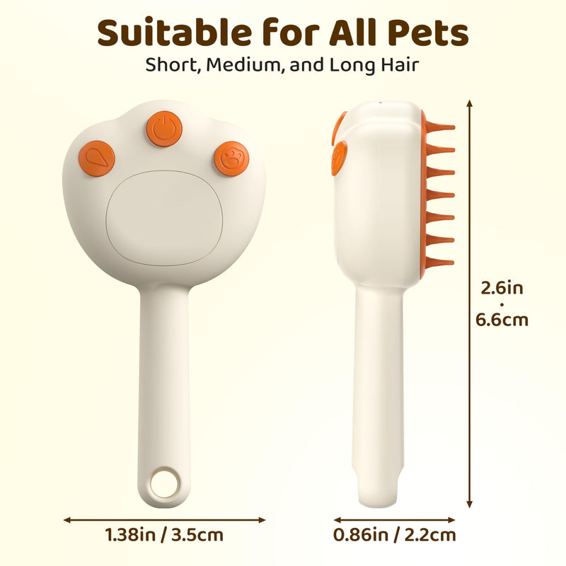 Steam Cat Brush, 6-in-1 Dog Brush Spritz Defur Comb with Pet Waterless Shampoo, Steamy Skin Friendly Deshedding Grooming Tool, Suitable for Shedding & Haired Pets, Pet Supplies Accessories, Yellow - PawsPlanet Australia