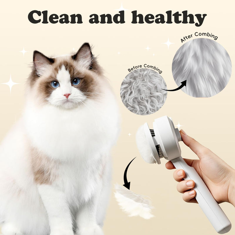 Upgraded rechargeable silicone pet hair removal tool, 3-in-1 automatic cleaning steam brush, suitable for grooming, hair removal, and massage, suitable for cats and dogs. - PawsPlanet Australia