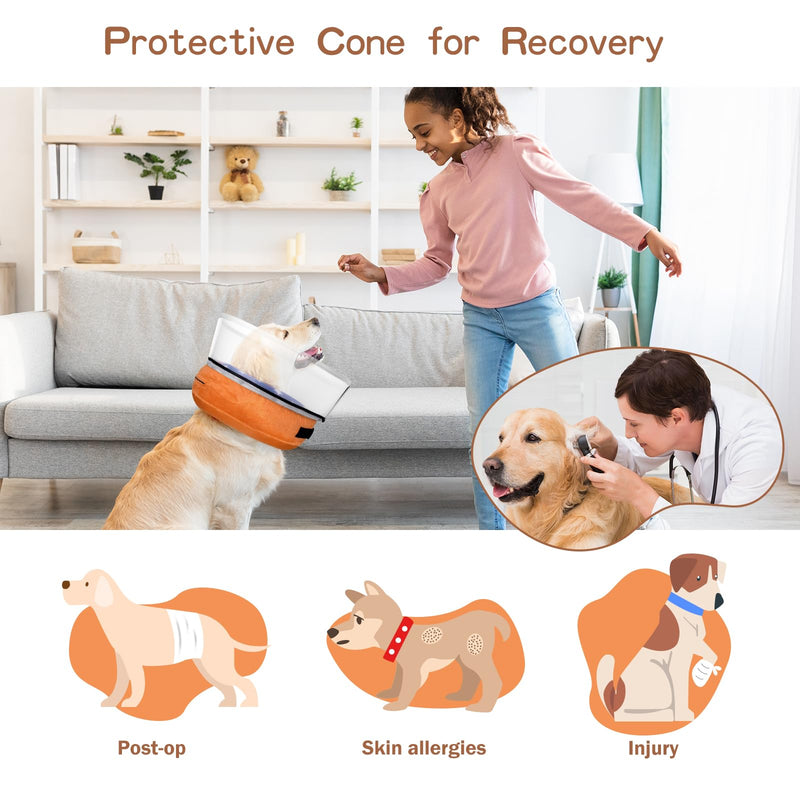 TDTOK Inflatable Dog Cone Soft, Adjustable Flag Dog E Collar After Surgery with Detachable Anti-Licking Shield, E Collar Pet Cone Alternative After Surgery US Flag XL (Neck: 18-22'') - PawsPlanet Australia