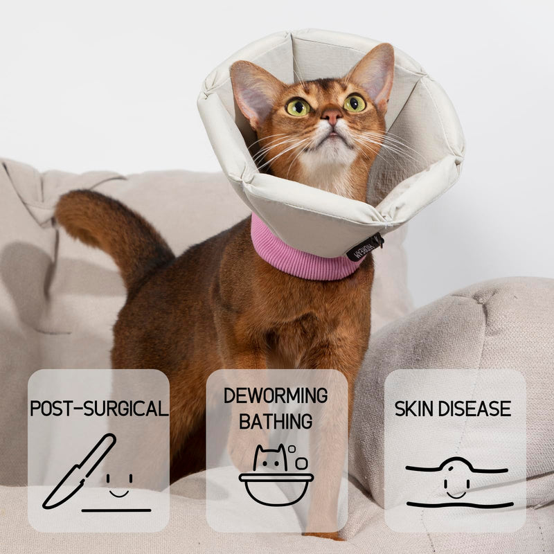 Cat Cones to Stop Licking, Lightweight Adjustable Dog Cone Alternative After Surgery, Soft Cone for Cats Small Medium Dogs Puppy Rabbits Elizabethan Collar, Gray, M M(Neck: 3.9"-9.8") - PawsPlanet Australia