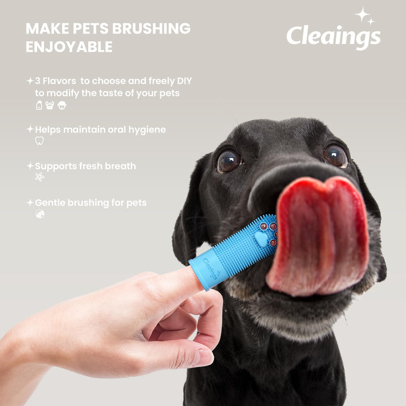 Dog Finger Toothbrush with Flavor Burst Beads, 360° Silicone Dog Toothbrush Kit for Dogs & Cats, Deep Teeth Cleaning, (36 Beads per Brush), No Pet Toothpaste Needed - 2 Pcs Chicken Flavor