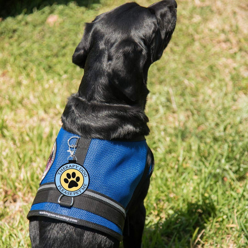 Therapy Dog ID Patch Tag - Double-Sided, Hangs from Therapy Dog Vest, Harness, or Leash - PawsPlanet Australia