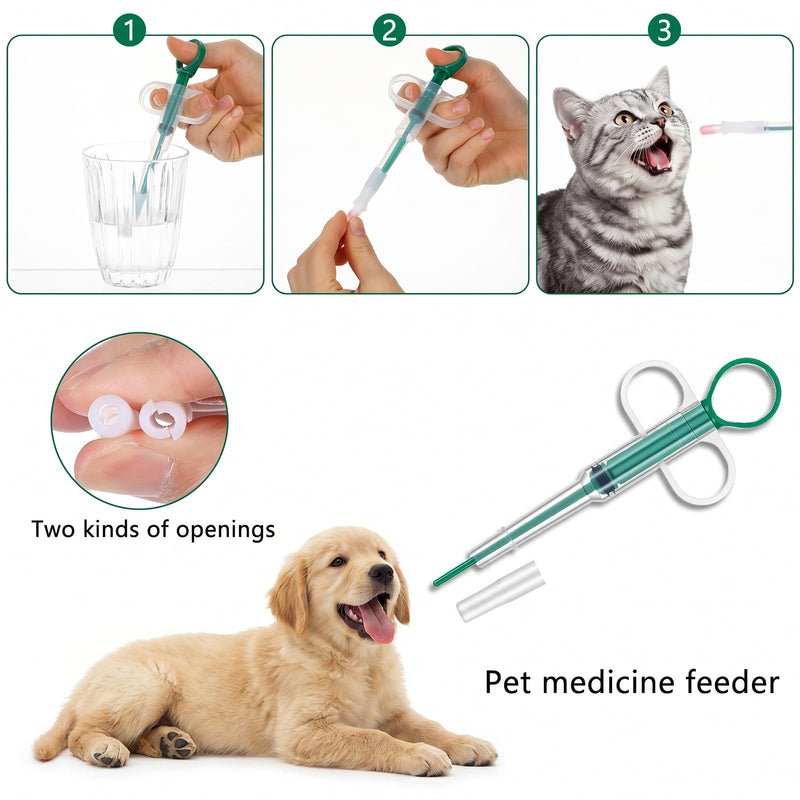 3 pcs Tablet dispenser for cats, tablet dispenser for cats, flea tablets, pill assist for cats, pet feeder for dogs, pill administration aid for cats (blue, green, red)