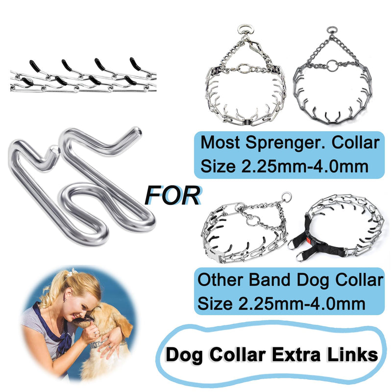 4pc Prong Dog Training Collar Extra Links for All Brands Dog Collar, Adjustable Dog Pinch Collar Links, No Pull Collar Links for Small Medium Large S: 2.25mm - PawsPlanet Australia