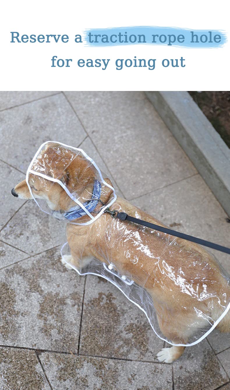 Harikaji Pet Raincoat,Small Dog Waterproof Puppy Raincoat Coat Transparent Pet Dog Rainwear Clothes for Small Dogs/Cats S Blue - PawsPlanet Australia