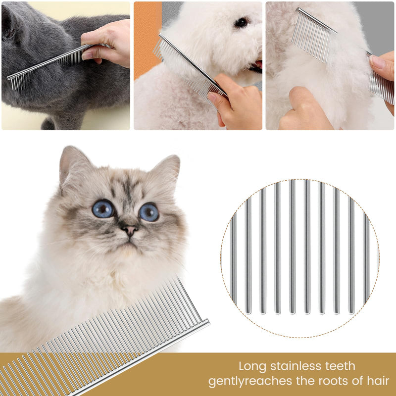 Generic Cat and Dog Grooming Comb, Stainless Steel, Removes Hair and Fleas, Silver