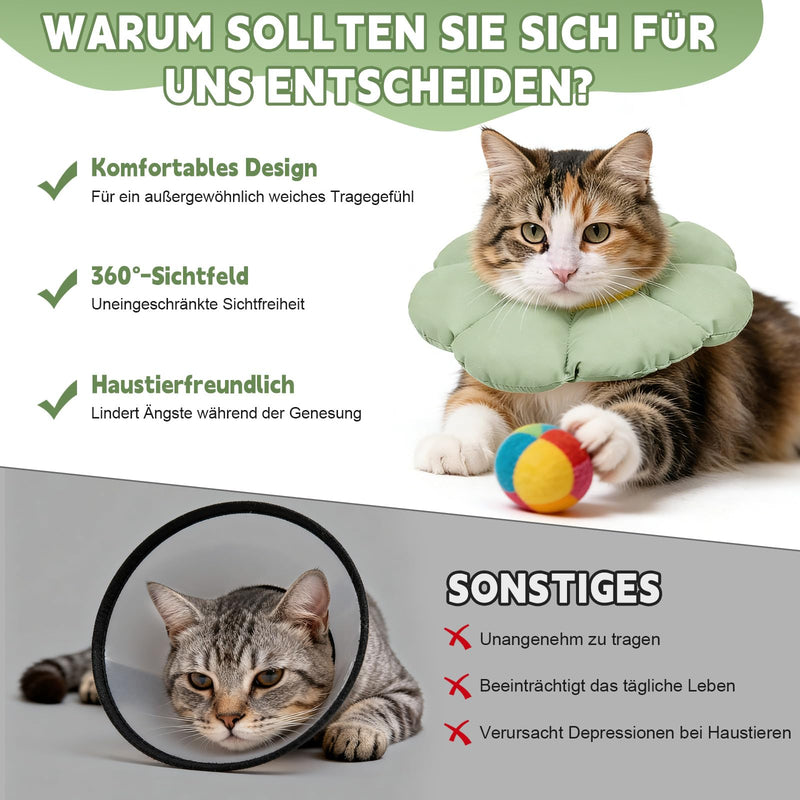 Voarge Cat Neck Brace, Adjustable Neck Brace Collar, Soft Floral Cat Neck Brace, for Cats and Small Dogs after Surgery and Injuries