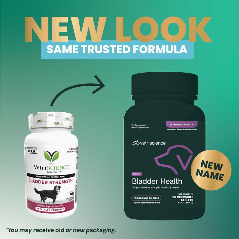 VetriScience Bladder Health Smoke Flavored Chewable Tablets, Bladder Strength & Urinary Tract Supplement for Dogs, for Leakage and Overactive Bladders, 90 Count