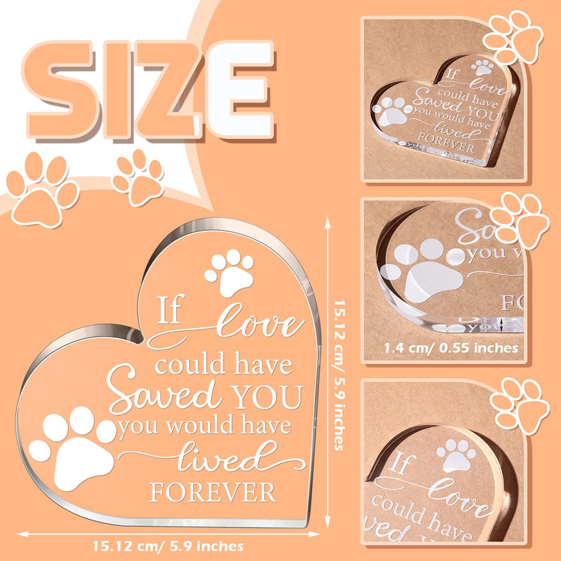 Pet Memorial Gift Pet Keepsake Gift Sympathy Gift for Loss Remembrance Gifts Cat Memorial Gifts Bereavement Crystal Acrylic Heart Decor Crystal Acrylic Heart Condolence Gifts for Loss of Loved One - PawsPlanet Australia