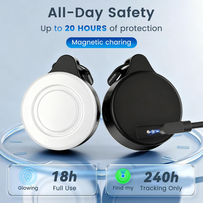 Dog Light with GPS Tracker, Anti-Lost Waterproof Dog Collar Light for Night Walking, Camping, 6 Modes IP68 Rechargeable LED Pet Tracking Lights, Work with Apple Find My, No Monthly Fee(iOS only) - PawsPlanet Australia