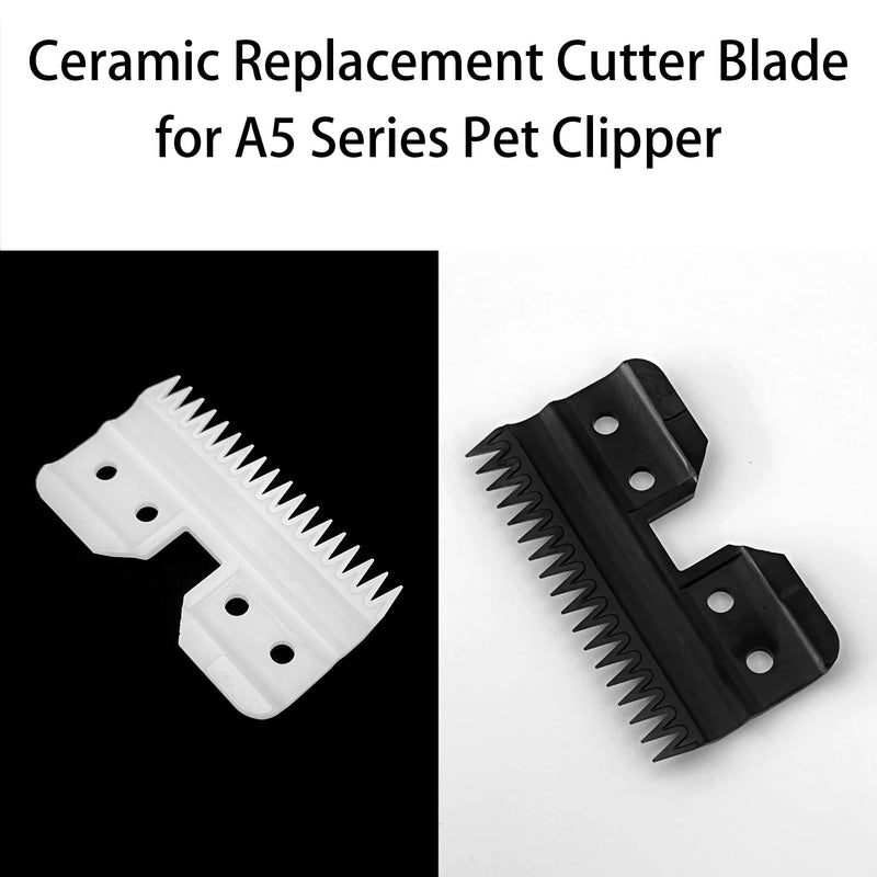 3pcs Oster Fast Feed Clipper Ceramic Blade - Pet Dog Cat Grooming Clipper Replacement Blades, for A5 Trimmer Series, for Andis 18 Teeth Detachable Ceramic Blade Part, for Wahl KM2 KM5 KM10 2pcs 18th White and 1pcs Black