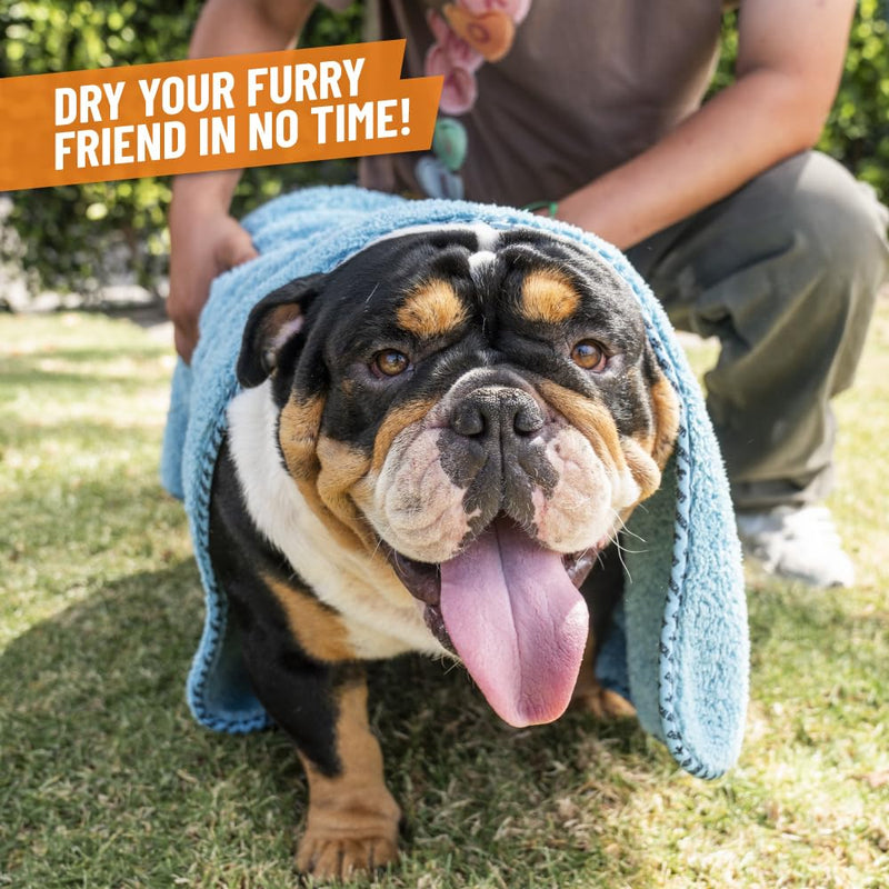 Furrocious Super Absorbent, Ultra Soft Microfiber Pet Towel for Drying & Grooming Dogs, Cats & More by Chemical Guys, Blue (25 inches x 36 inches) PCS1996 - Pet Blanket, Pet Bed Topper - PawsPlanet Australia