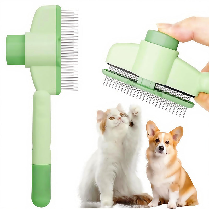 Cat Knot Detangling Brush, Pet One Touch Detangling, Pet Loose Hair Steel Needle, for Cats and Dogs, Flea Brush, Flea Comb for Kittens and Puppies (Avocado Green) Avocado Green - PawsPlanet Australia