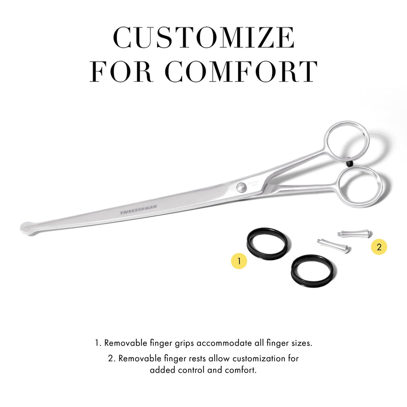 Tweezerman 9" Pet Grooming Scissors with Safety Round Tips, Professional Curved Grooming Shears for Medium to Large Dogs 9" Shears