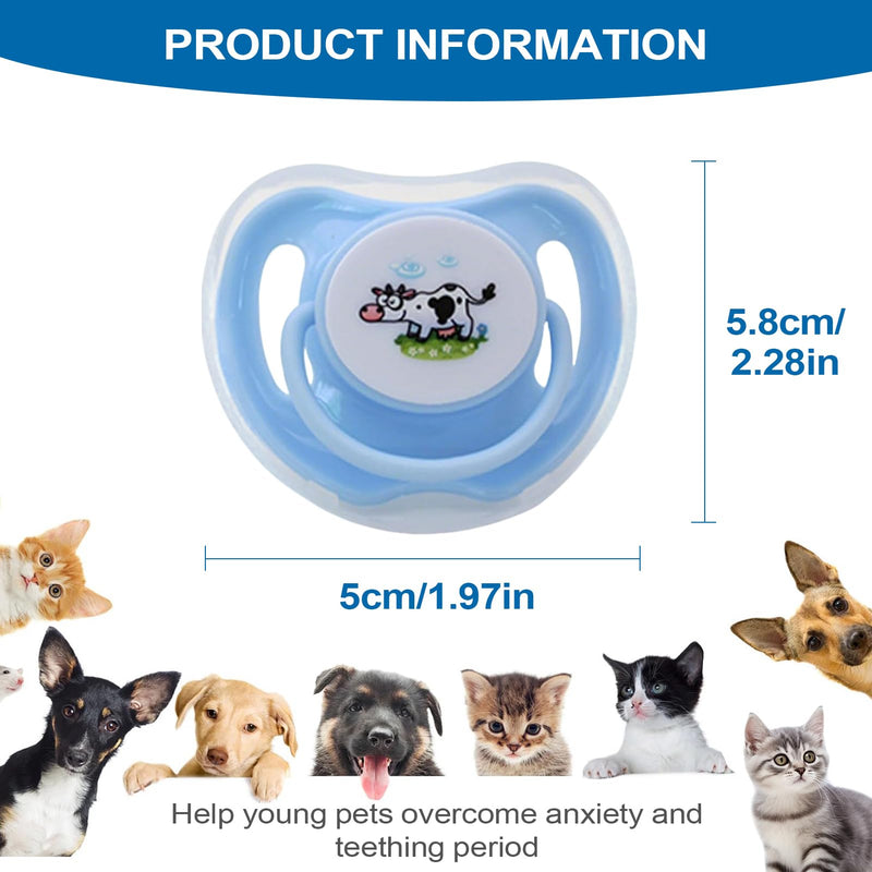 Pacifier for Kittens | Puppy Toy, 4-Piece Teat Set, Cute Silicone Chew Toy | Safe Teething System for Pets, Protective Dust Protection Set