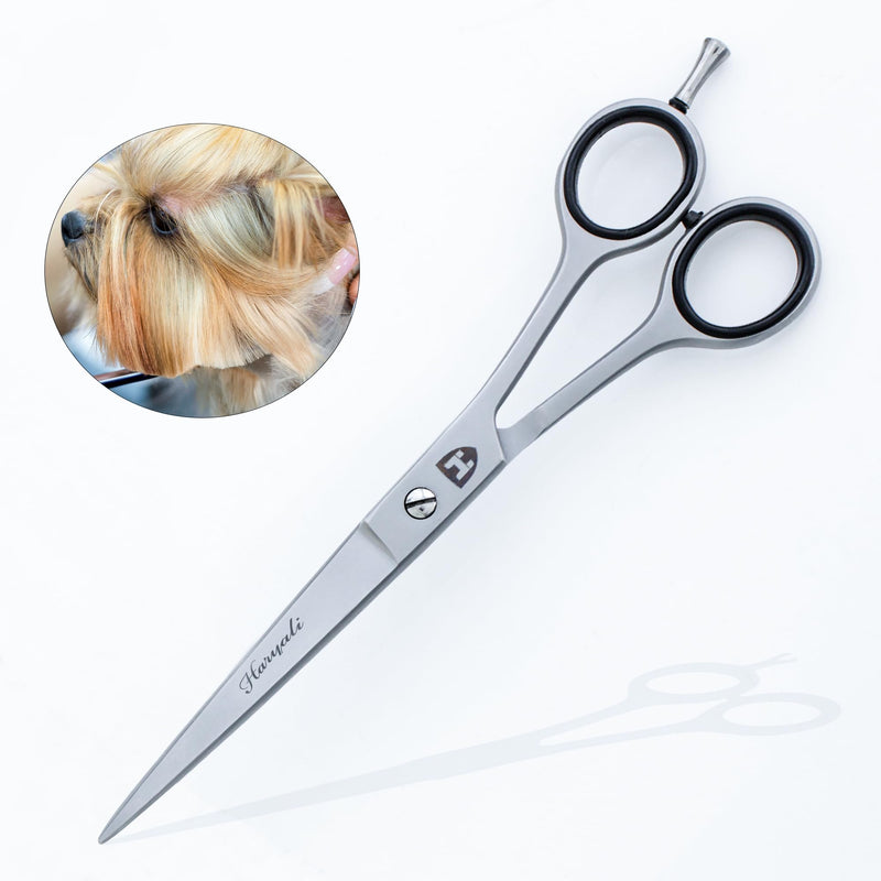 Haryali London 7" Pet Grooming Shears, Straight Dog Grooming Scissors - Stainless Steel Cat and Dog Grooming Scissors, Pet Hair Cutting, Trimming Tools - PawsPlanet Australia