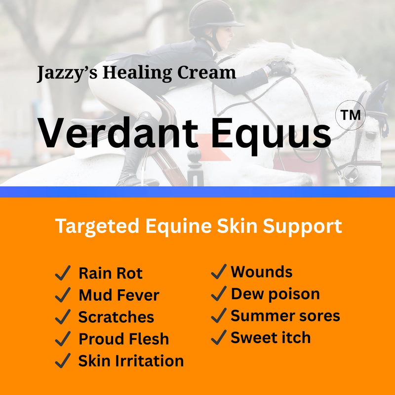 Jazzy’s Cream for Horses | Rain Rot Recovery Support | Equine Skin Cream for Scratches, Wounds & Irritated Skin 4 oz