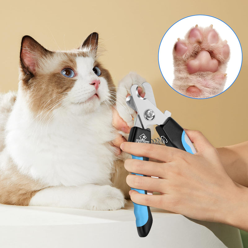 VIWIK Dog Nail Trimmers for Large Medium Dogs, Cats, Professional Dog Nail Clippers with File Quick Sensor & Safety Guard to Avoid Overcutting, Pet Claw Paw Clipper for Grooming with Toenail File Blue - PawsPlanet Australia