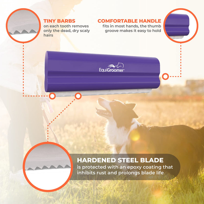 EasyGroomer Deshedding Brush for Dogs Cats | Purple | Undercoat Tool for Large and Small Pets | Comb Removes Loose Dirt, Hair and Fur | Perfect Clean for Short and Long Hair Grooming Shedding 5 Inch - PawsPlanet Australia