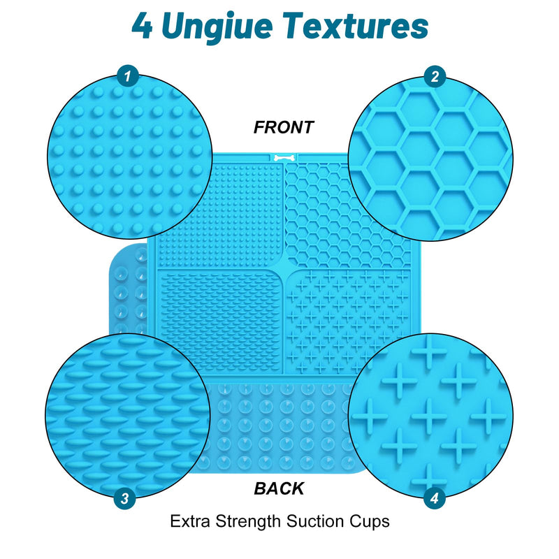 MateeyLife X Large Lick Mat for Dogs Large, Slow Feeder Dog Bowls Lick Pat for Large Dog, Dog Lick Mat for Anxiety Relief, Dog Enrichment Toys to Keep Them Busy, Dog Licking Mat for Bathing Blue 11.9'' × 10''XL-Blue - PawsPlanet Australia