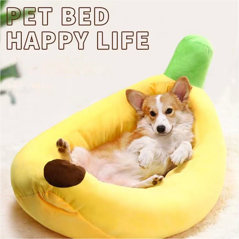 Dog & Cat Bed for Indoor Cats Relaxing Banana Mattress Fluffy Pet Mattress Waterproof Memory Foam Pet Bed with Sides Suitable for Small and Medium-Sized Dogs and Cats Guinea Pig Bed (Small) - PawsPlanet Australia