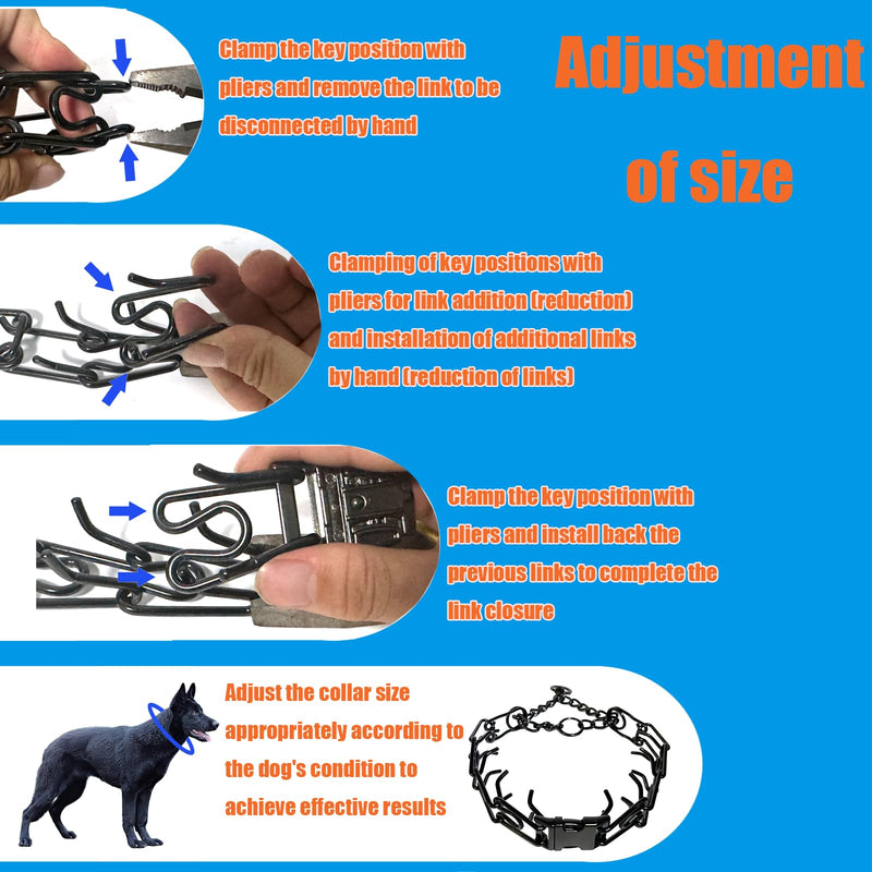 Dog Collar, Adjustable Dog Collar with Comfort Cap for Collars of Small, Medium and Large Dogs (XL(21-24" Neck, 4.0mm), Blcak) XL(21-24" Neck, 4.0mm) - PawsPlanet Australia