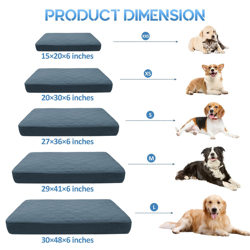 CHHKON Dog Bed Covers Replacement Washable Waterproof Pet Puppy Bed Cover for Dog(Blue,41x29x6 inch) 41x29x6 inch Blue - PawsPlanet Australia