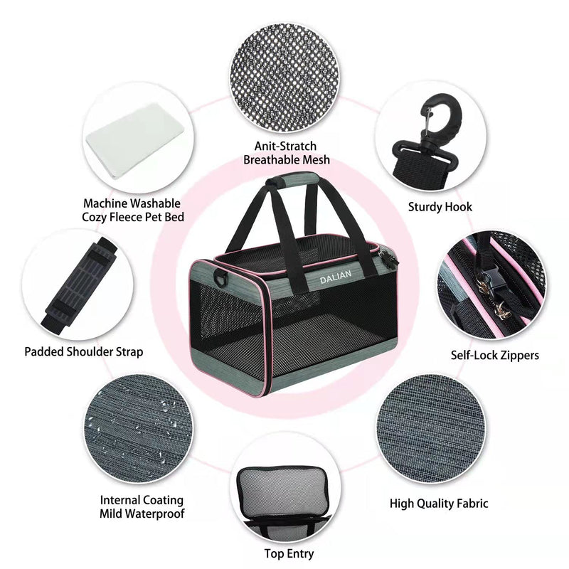 DALIAN Cat,Dog Soft-Sided Carriers,Cat Carrier Airline Approved Pet Carrier,Dog Carrier Soft-Sided Pet Travel Carrier Maximum Pet Weight 18 Pounds - PawsPlanet Australia