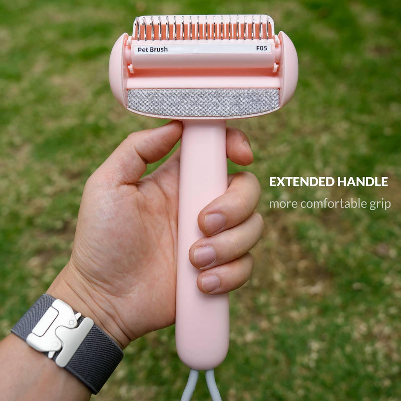 Self Cleaning Grooming Brush for Shedding Pets Rake Gently Removes Loose Undercoat Mats Tangled (Pink) Pink