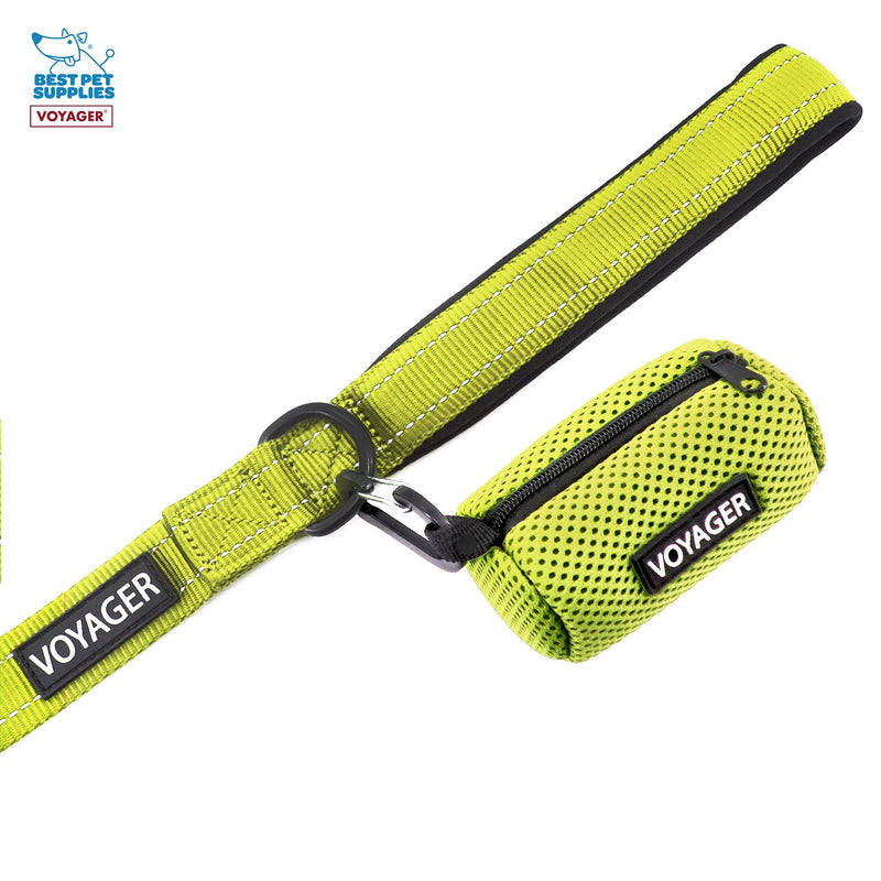 Voyager Step-in Air All Weather Mesh Harness and Reflective Dog 5 ft Leash Combo with Neoprene Handle, for Small, Medium and Large Breed Puppies by Best Pet Supplies - Green, Small S (Chest: 14.5 - 16") Leash Harness Set (Lime) - PawsPlanet Australia