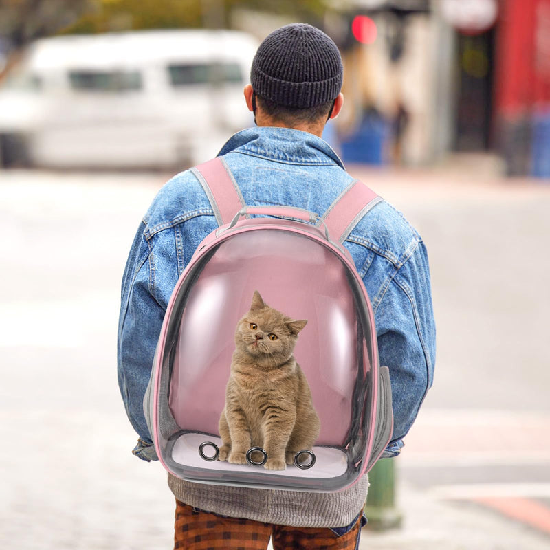Cat Carrier Backpack, Pet Carrier Backpack Front Pack for Small Medium Cat Puppy Dog Carrier Backpack Bag Space Capsule, Airline-Approved Pet Carrier for Travel Hiking Walking Camping (Pink) Pink - PawsPlanet Australia