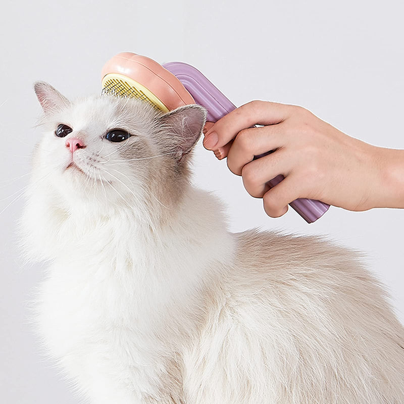 Cat Grooming Brush Dog Brush for Shedding Pet Pin Brushes for Long and Short Hair Self Cleaning Slicker Brush Gently Removes Loose Undercoat for Cats and Dogs, Orange and Pink