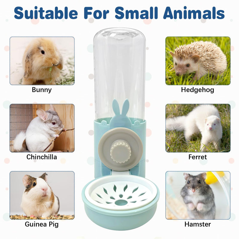 kathson Rabbit Water Dispenser for Cage 17 Oz Hanging Guinea Pig Water Bottle No Drip Gravity Automatic Bunny Water Bottle No Leak Small Animal Water Bottle for Chinchilla Ferret Hamster(Light Blue) Light Blue - PawsPlanet Australia