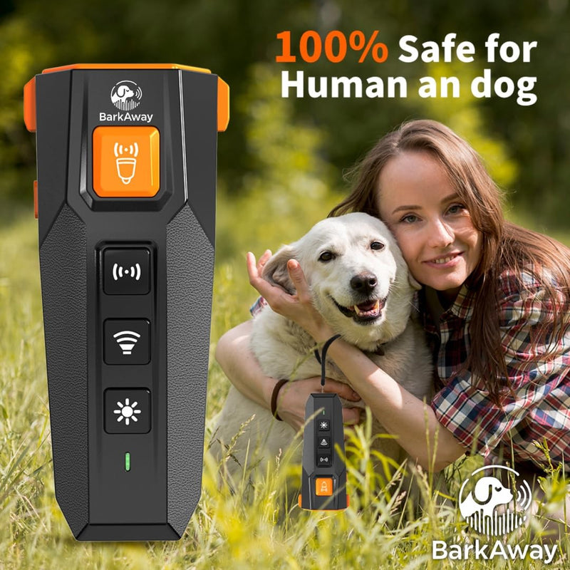 Ultrasonic Dog Bark Deterrent Device - 4 Training Modes, Rechargeable with LED Flashlight, Stop Neighbor's Dog Barking, Humane Long Range Anti-Bark Tool Indoor/Outdoor - PawsPlanet Australia